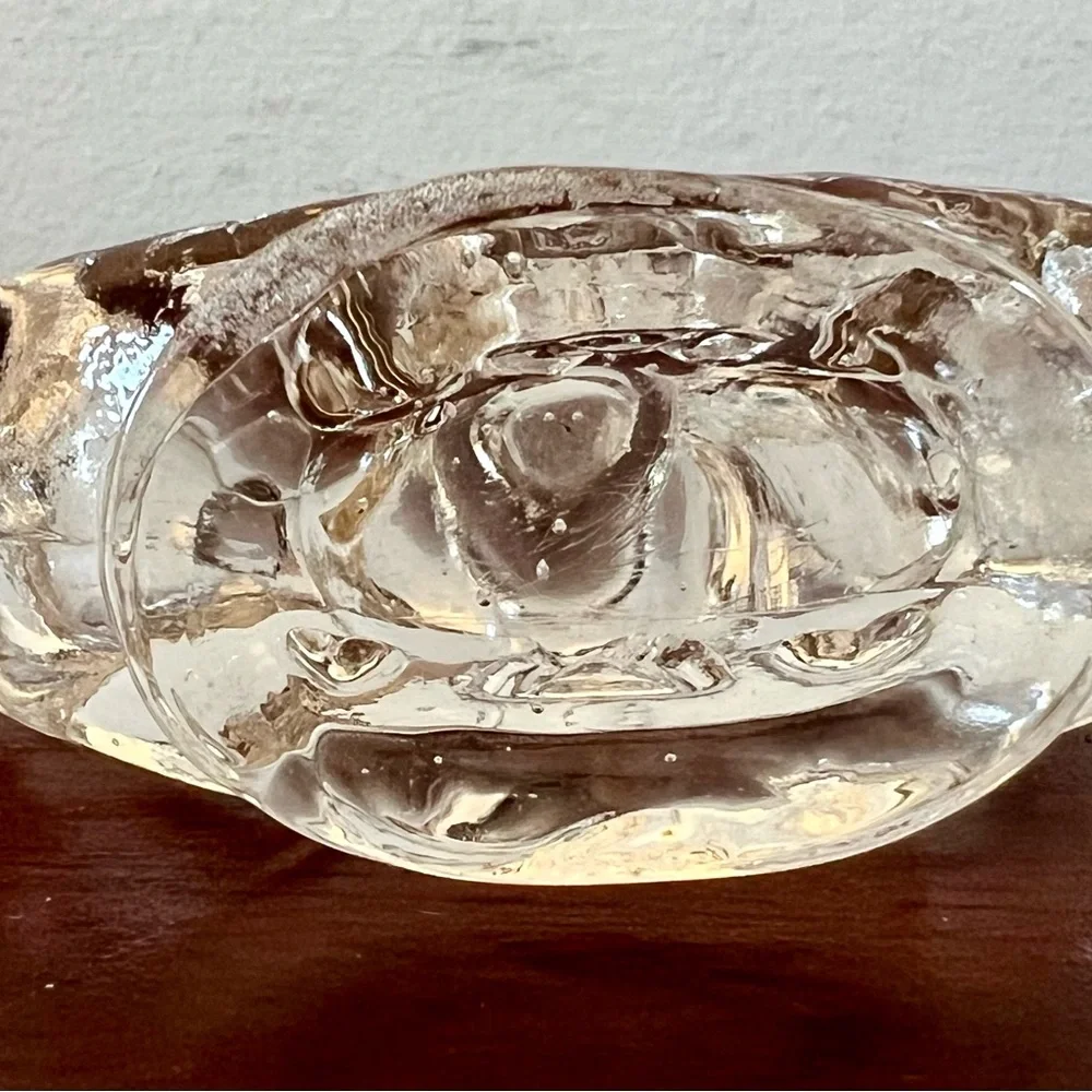 Vintage First Birthday Glass‎ Rocking Horse Candle Holder